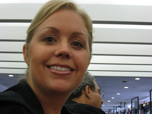 At the airport waiting for our flight