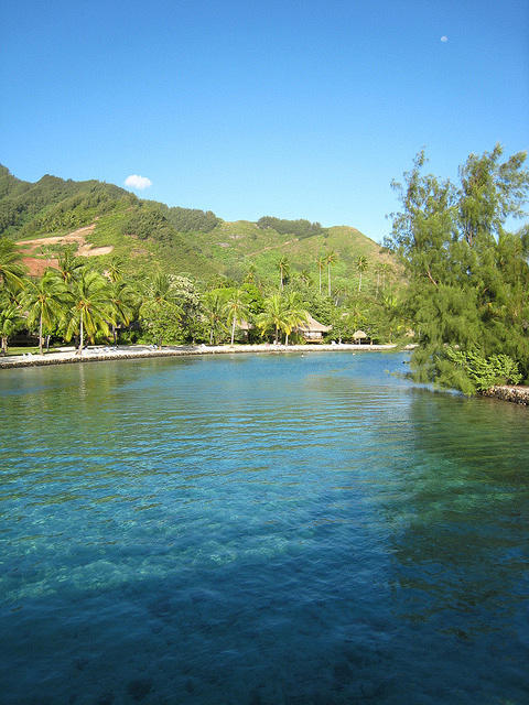 the lagoon outside our bungalow