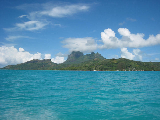 from the boat looking at the main island