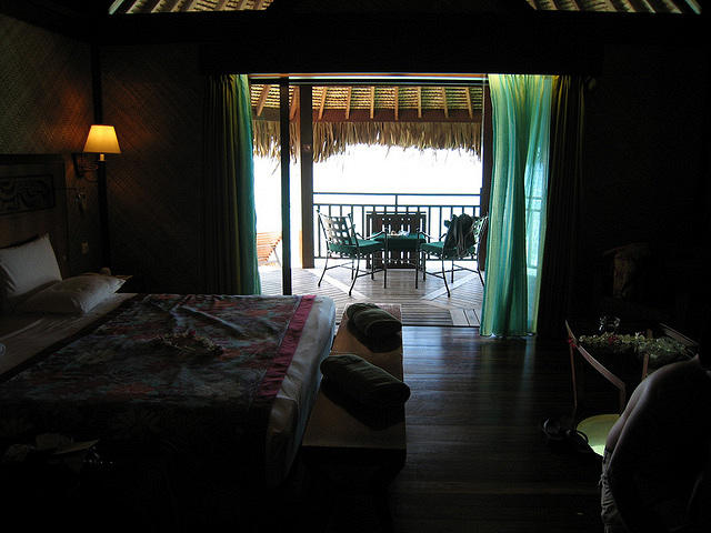 looking out the bungalow