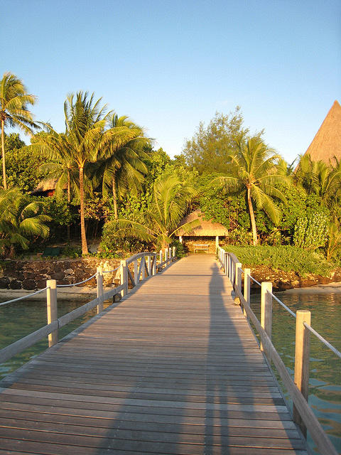 Walkway to get back to the hotel from our bungalow