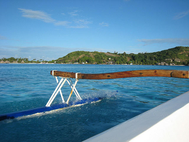 taking our private boat to the main island