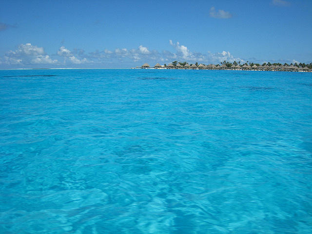 the water looks like a pool