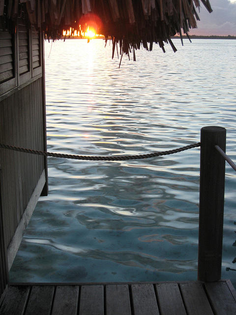 sunrise at our door of the bungalow