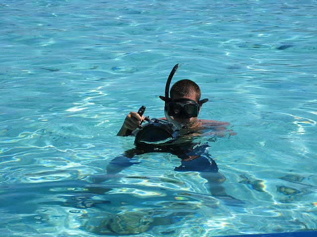 jason taking picture of the stingrays