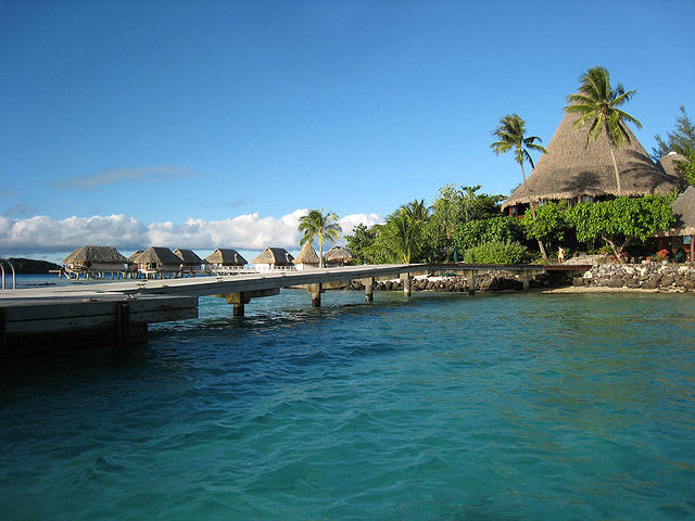 our hotel on the private Motu