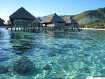 overwater bungalows at the Sheraton